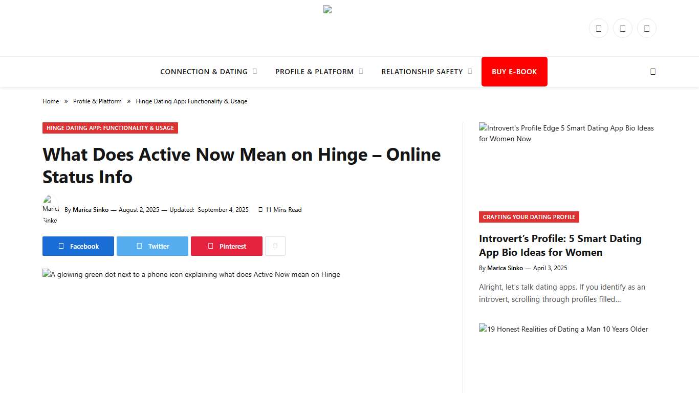 What Does Active Now Mean on Hinge – Online Status Info